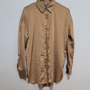 Worthington Tan Button-Down Shirt